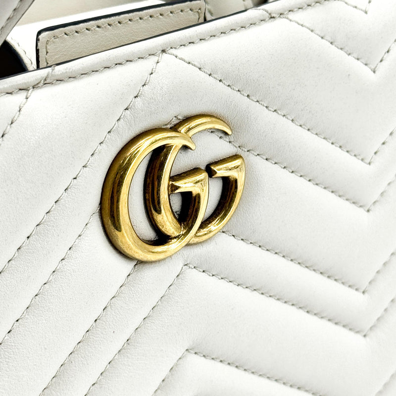 Gucci Gg Marmont Matelasse Leather Beige Calfskin Bag