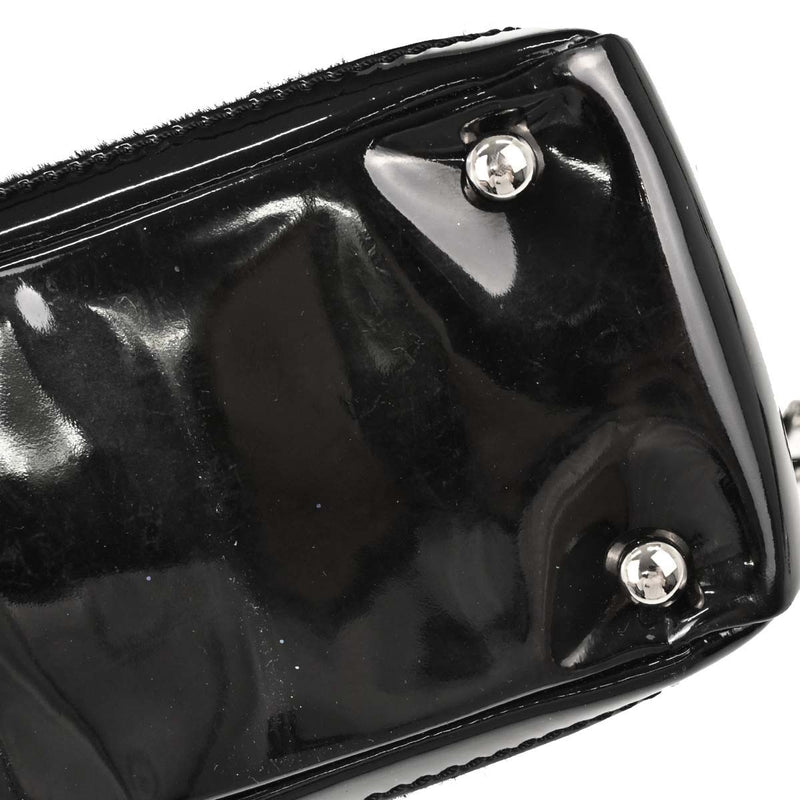 Chanel Cc Pocket Pony Hair With Patent Black Patent_leather Bag