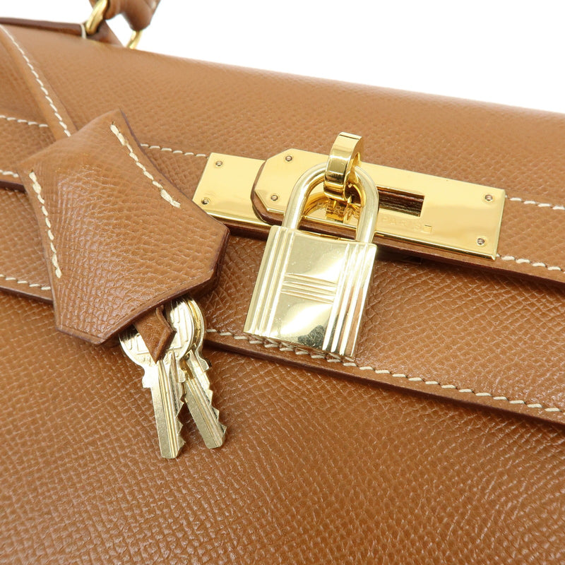Hermes Kelly Brown Courchevel With Gold Hardware Camel Leather Bag