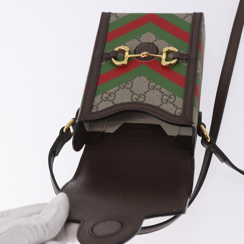 Gucci Horsebit 1955 Printed Gg Coated Canvas Beige Bag