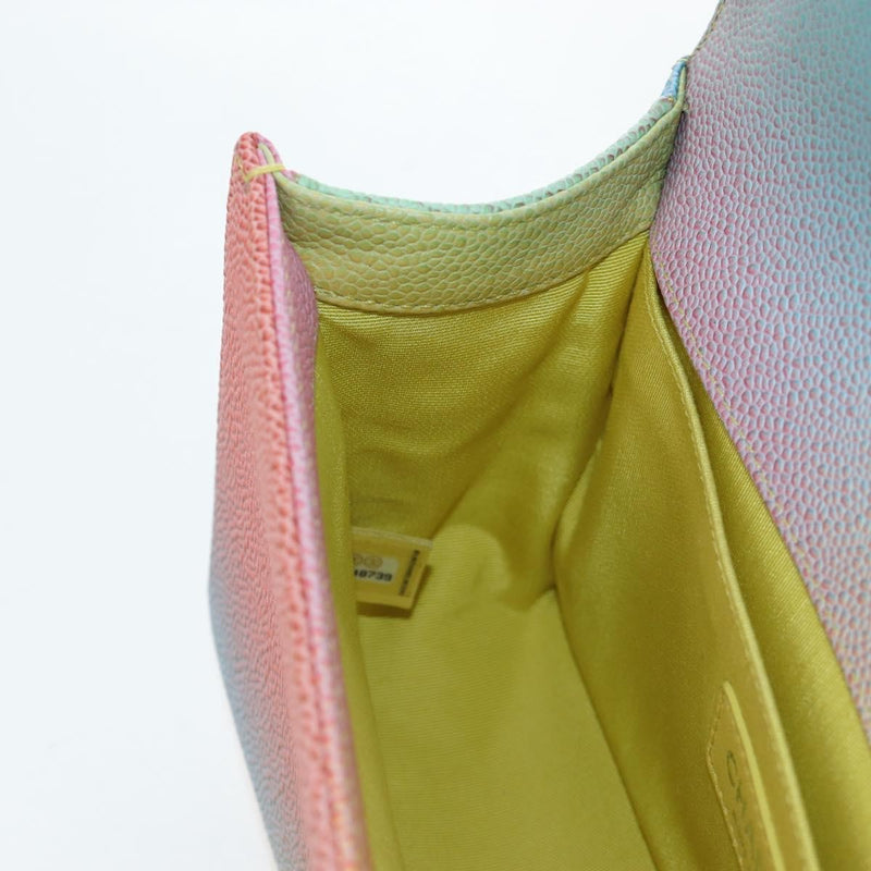 Chanel Rainbow Boy Flap Quilted Painted Caviar Multicolour Leather Bag