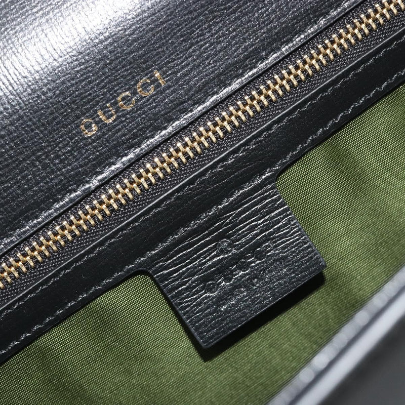 Gucci Gg Ring Leather Black Bag