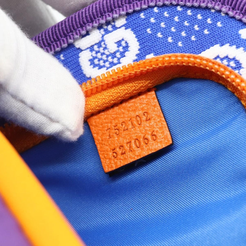 Gucci Panelled Front Pocket Belt Gg Jacquard Nylon And Rubber Purple Bag