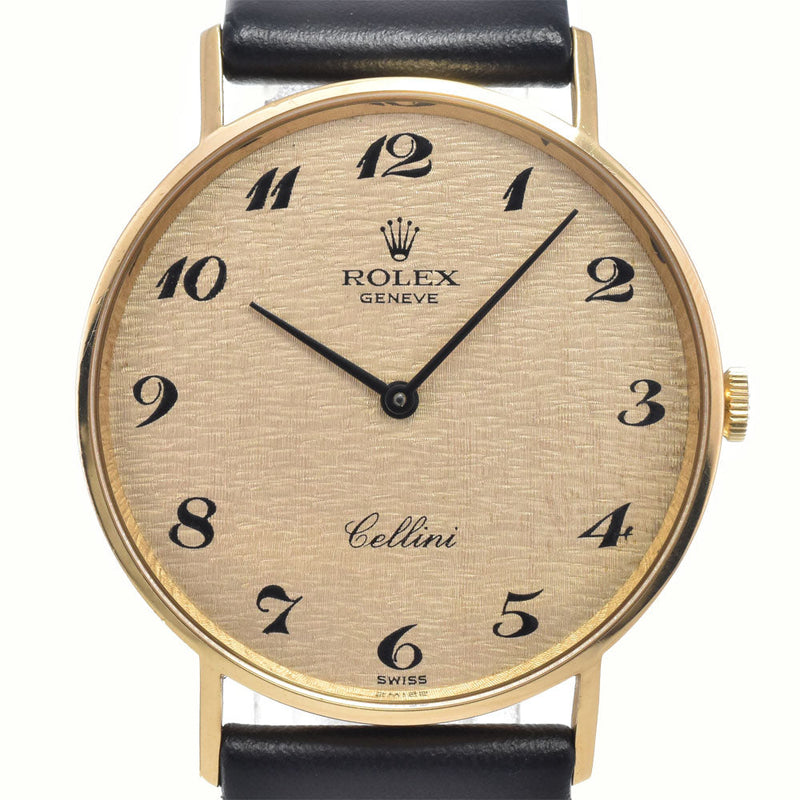 Rolex Cellini Round Quartz Yellow Gold And Alligator Watches