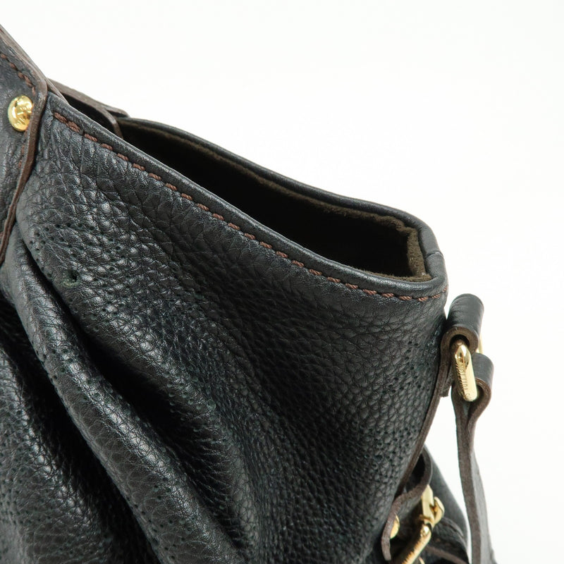 Louis Vuitton L Hobo Mahina Leather Black