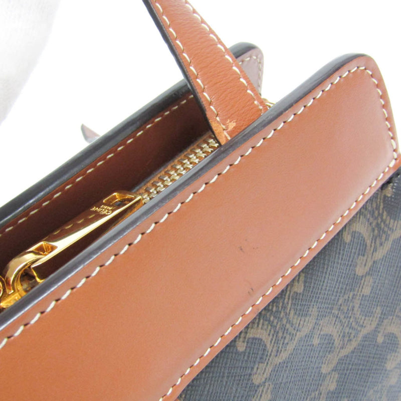 Celine Teen Cabas De France Triomphe Coated Canvas Brown Bag