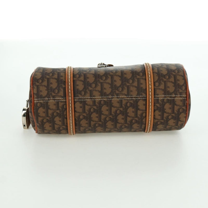 Christian Dior Vintage Trotter Romantique Boston Diorissimo Coated Canvas Brown Bag