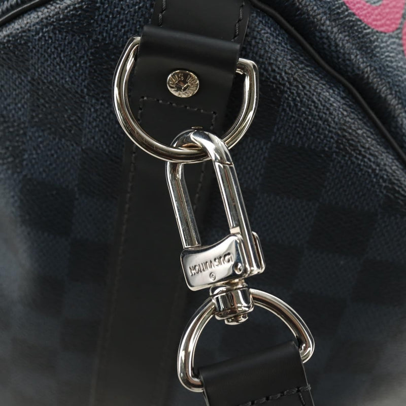 Louis Vuitton Keepall Bandouliere Limited Edition Damier Cobalt Jungle Blue Canvas Bag