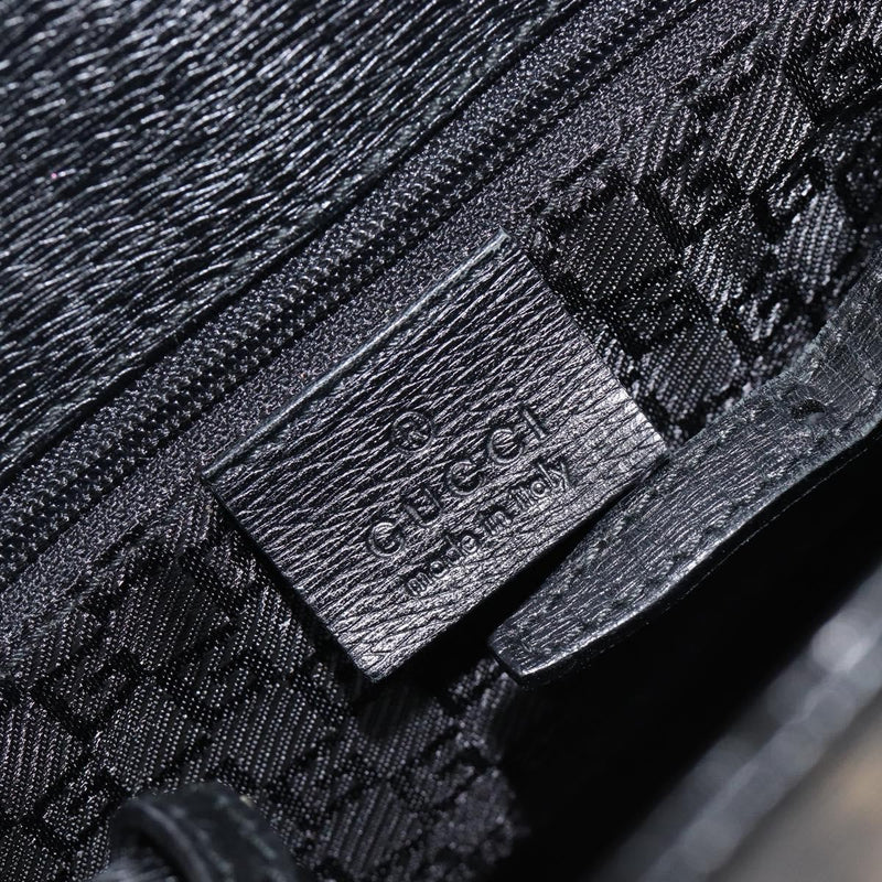 Gucci Vintage G Logo Canvas Black Leather Bag