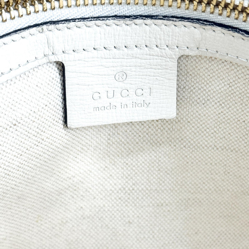Gucci Horsebit 1955 Top Handle Gg Coated Canvas With Leather Beige Bag