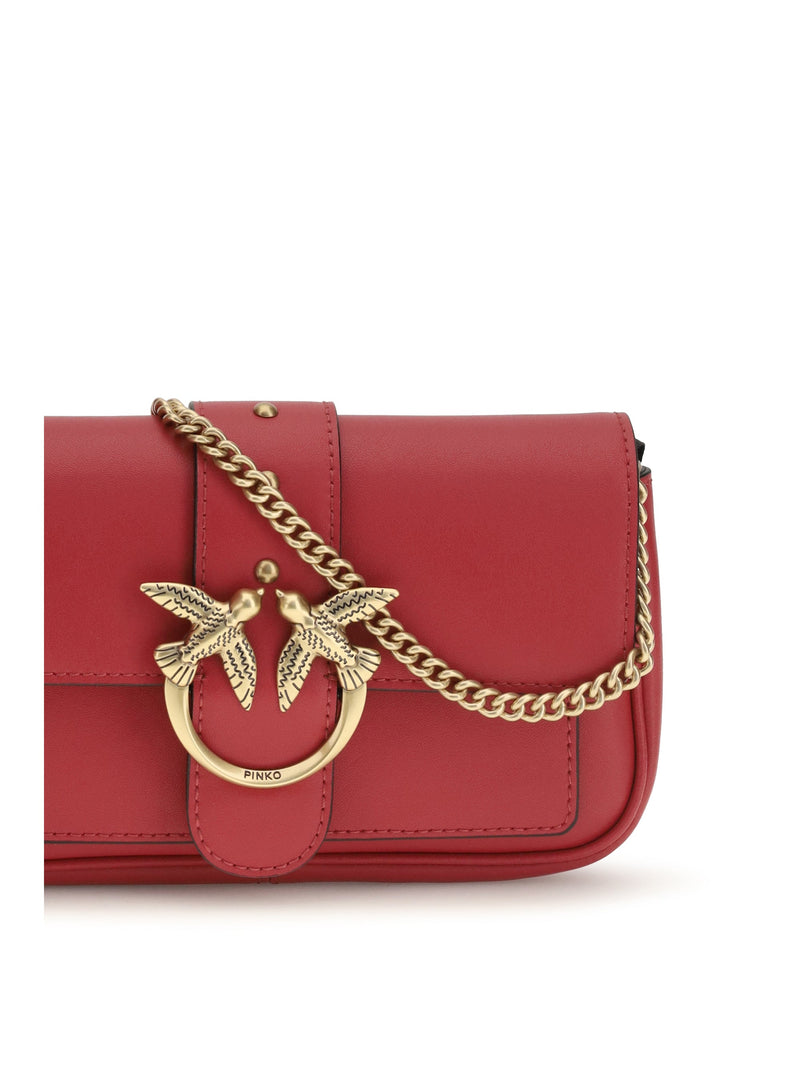 Pinko Shoulder Bag — Red Calf Leather