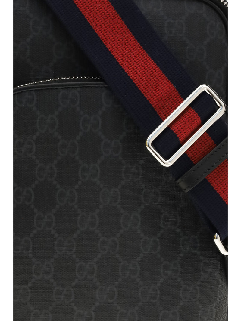 Gucci Gg Monogram Canvas Shoulder Bag — Black Thermoplastic Polyurethane