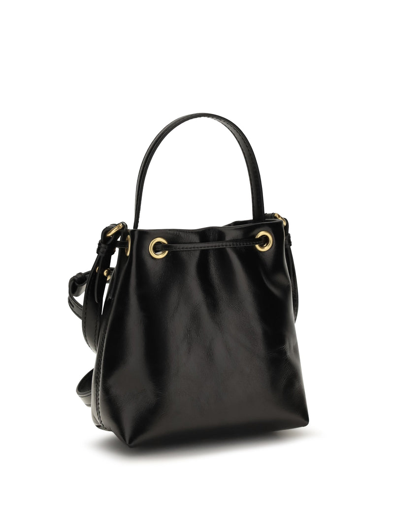 Balmain Pulse Bucket Bag — Black Calf Leather Bos Taurus