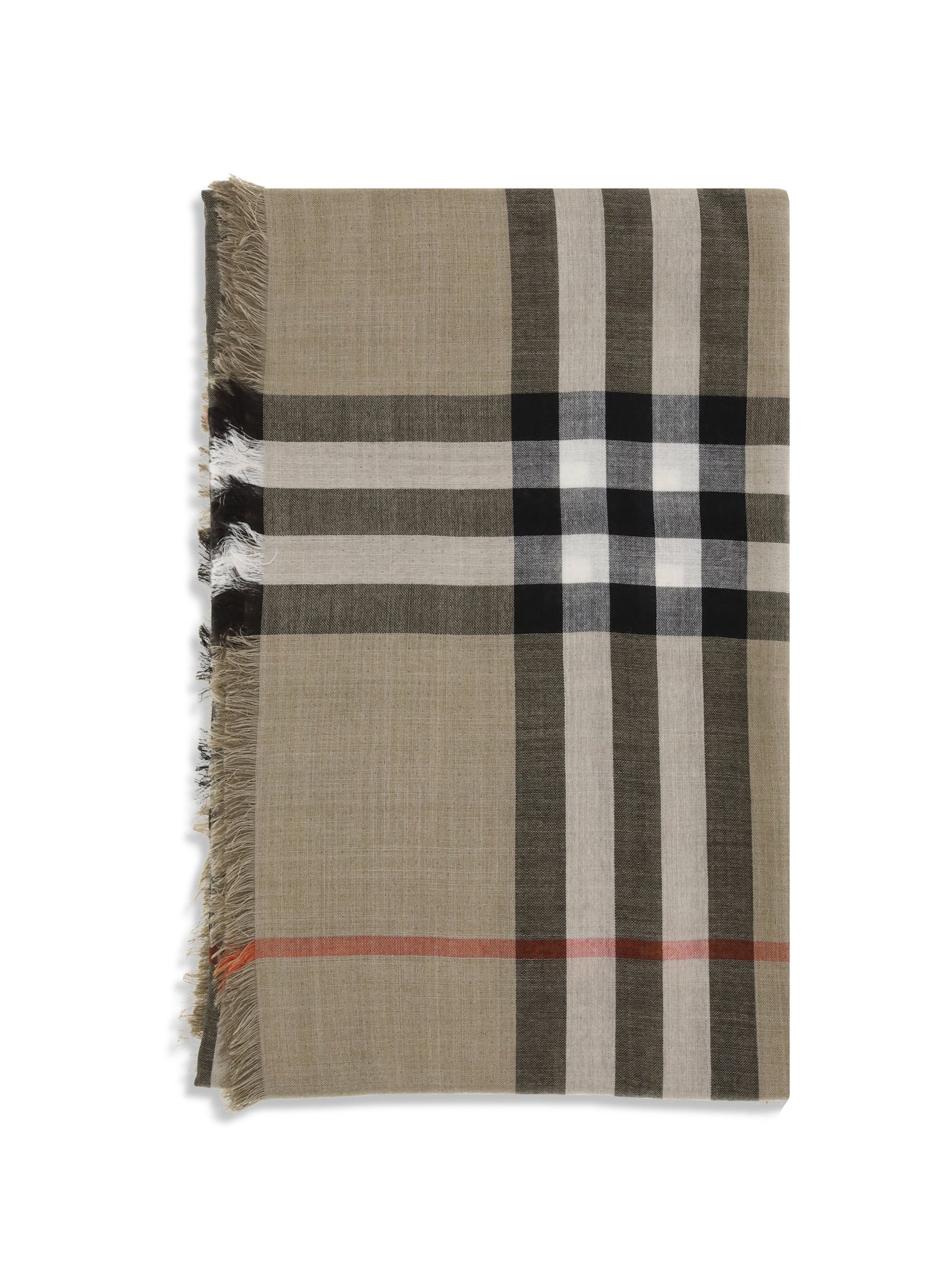 Burberry Check Scarf — Beige Wool Ovis Aries; Silk Scarfs