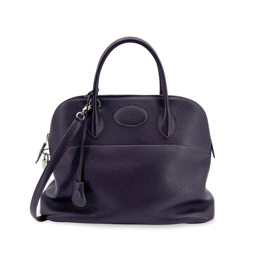 Hermes Bolide Clemence Purple Leather Bag