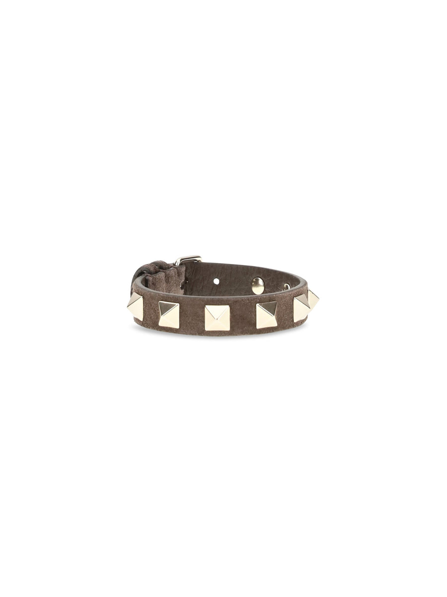 Valentino Garavani Rockstud Bracelet — Brown Calf Leather Bracelets
