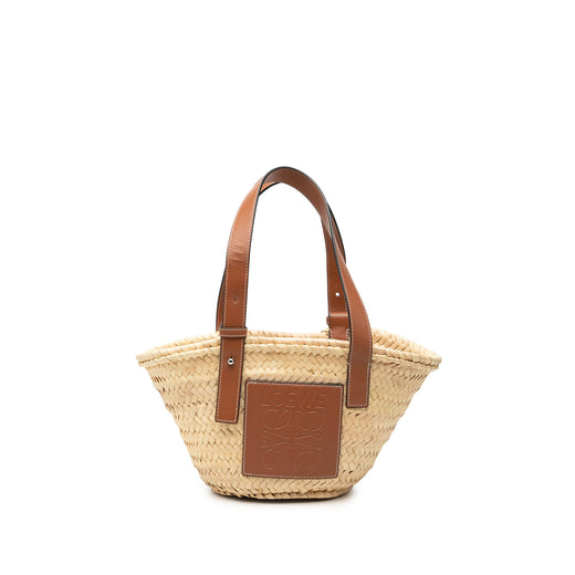 Small Raffia Anagram Basket Tote - Image 1