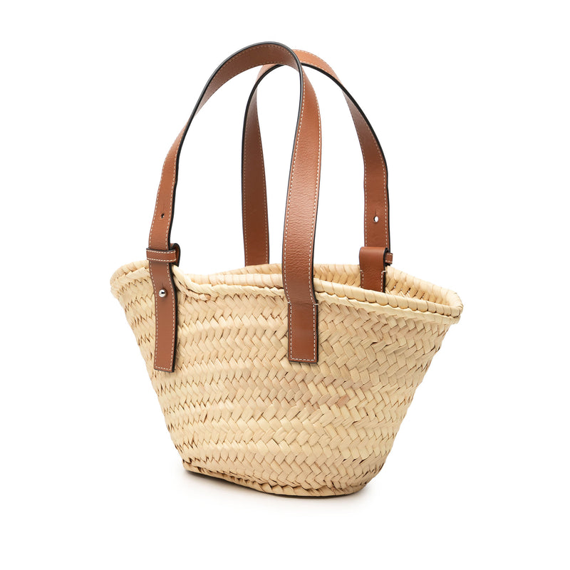 Small Raffia Anagram Basket Tote - Image 2