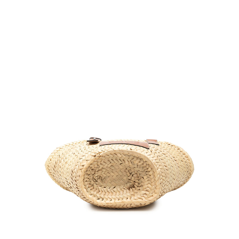 Small Raffia Anagram Basket Tote - Image 3