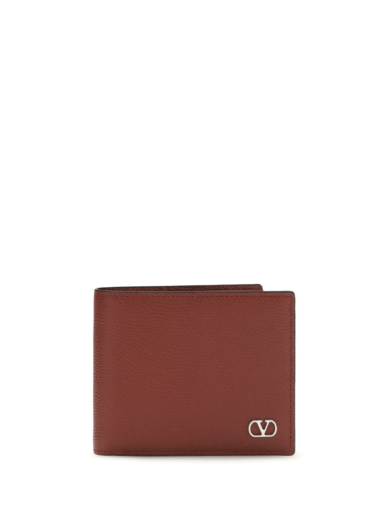 Valentino Garavani Vlogo Wallet — Red Calf Leather