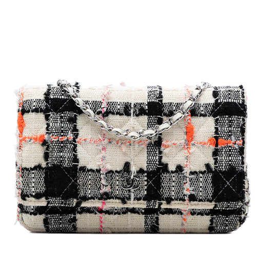 CC Quilted Tweed Wallet On Chain - Image 1