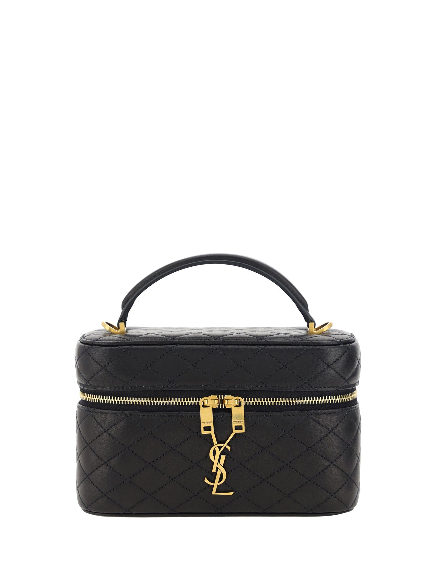 Saint Laurent Vanity Gaby Top Handle Bag — Black Lamb Ovis Aries