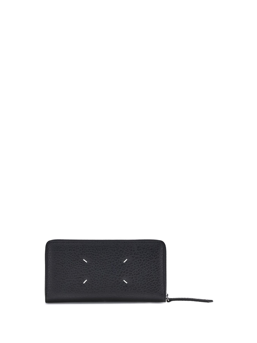 Maison Margiela Embossed Calf Leather Wallet — Black Bos Taurus