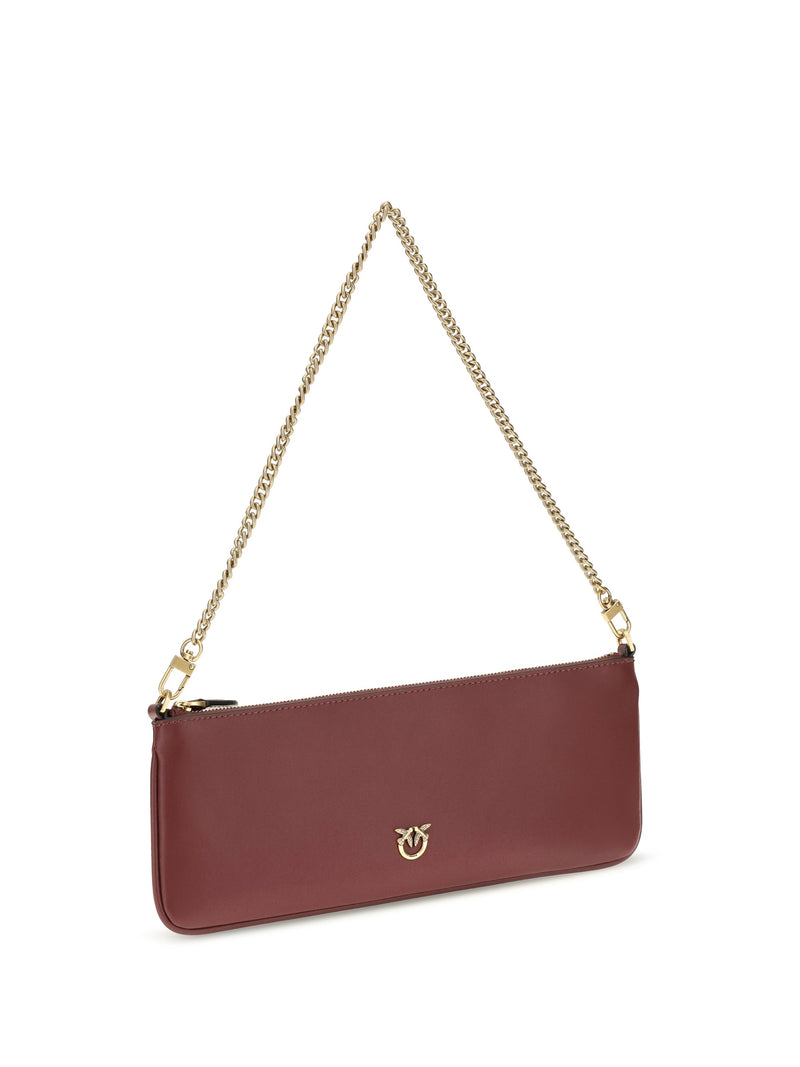 Pinko Horizontal Flat Clutch — Red Calf Leather (bos Taurus)