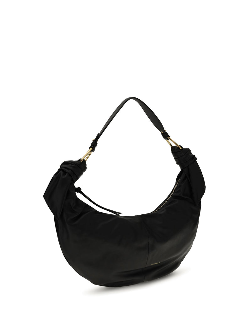Coccinelle Furoshiki Shoulder Bag — Black Calf Leather Bos Taurus