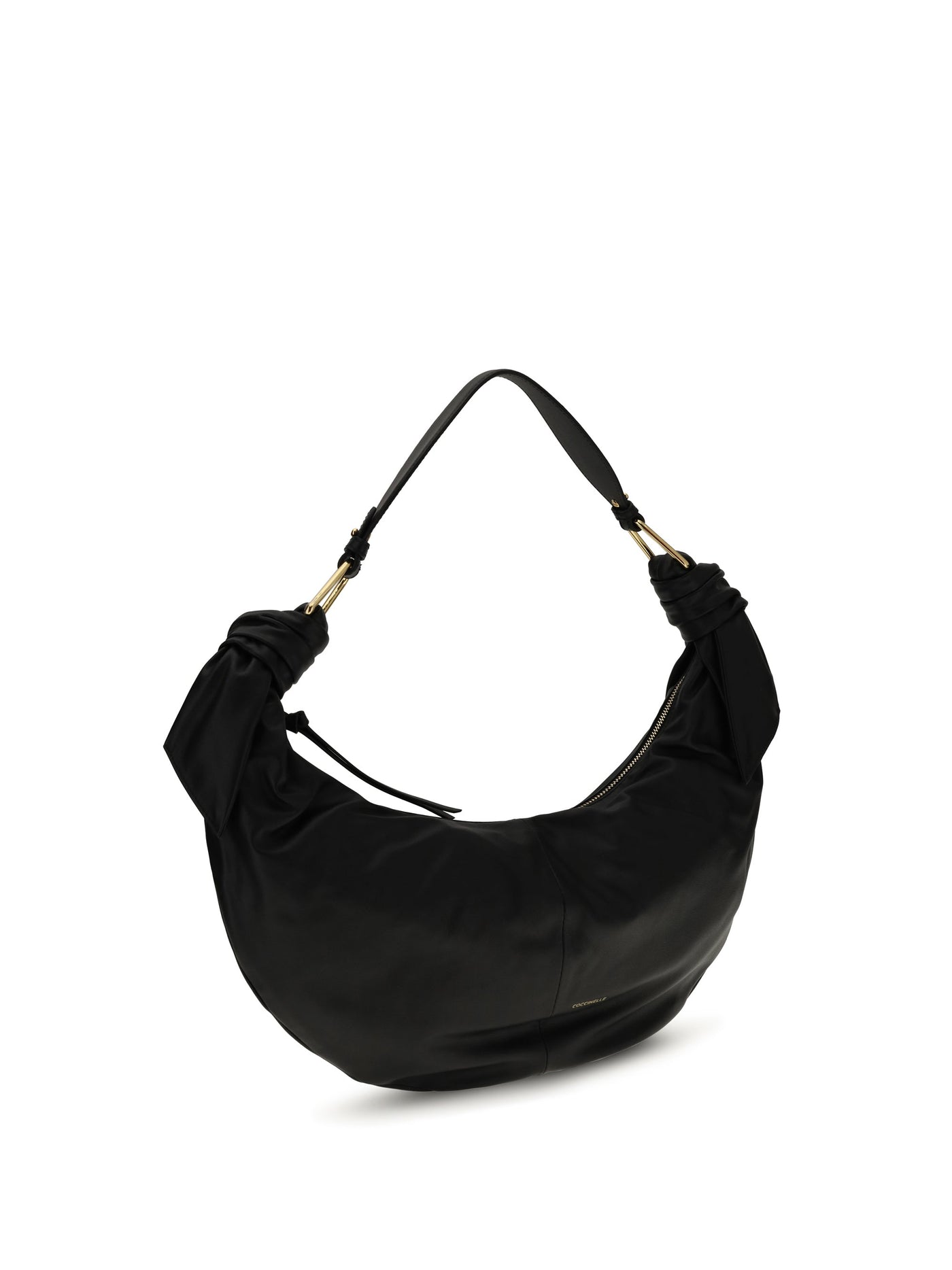 Coccinelle Furoshiki Shoulder Bag — Black Calf Leather