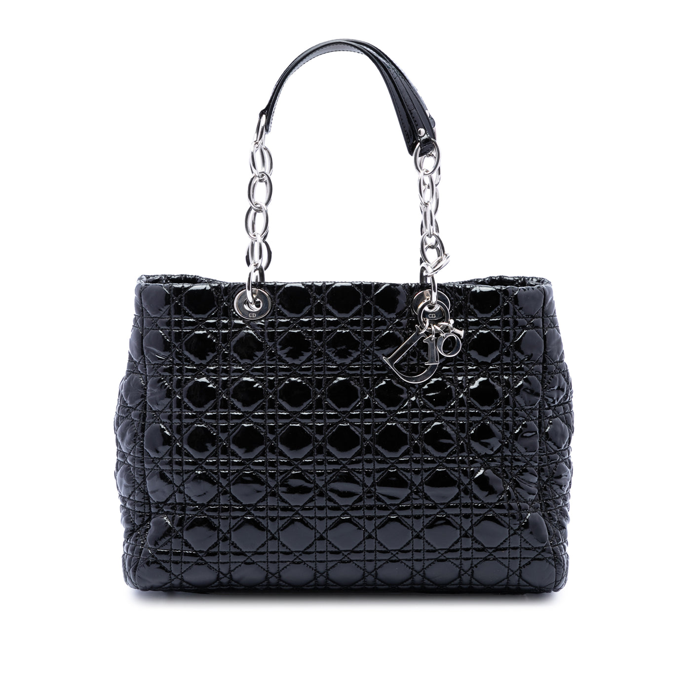 Large Patent Cannage Lady Dior Soft Shopping Tote - Image 1