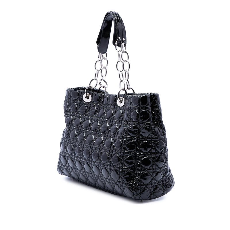 Large Patent Cannage Lady Dior Soft Shopping Tote - Image 2