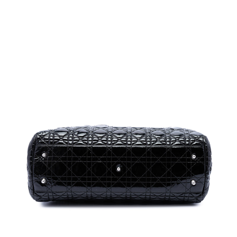 Large Patent Cannage Lady Dior Soft Shopping Tote - Image 3