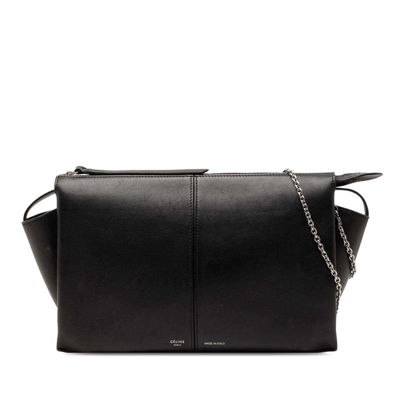 Trifold Leather Clutch On Chain - Image 1