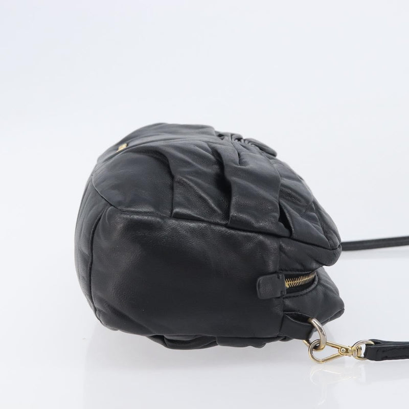 Miu Miu Shoulder Matelasse Leather Black Bag