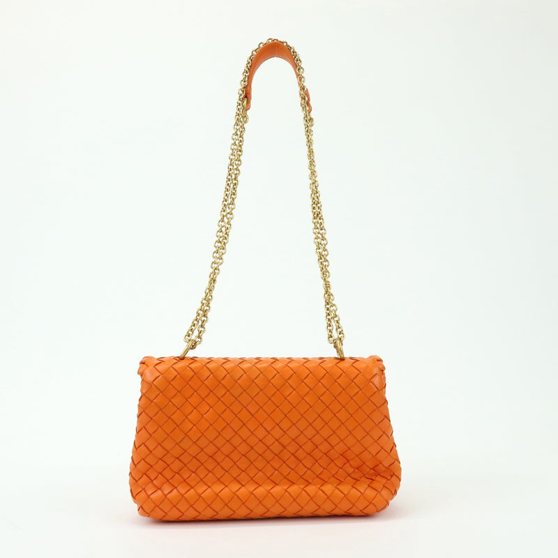 Bottega Veneta Olimpia Intrecciato Nappa Orange Leather Bag