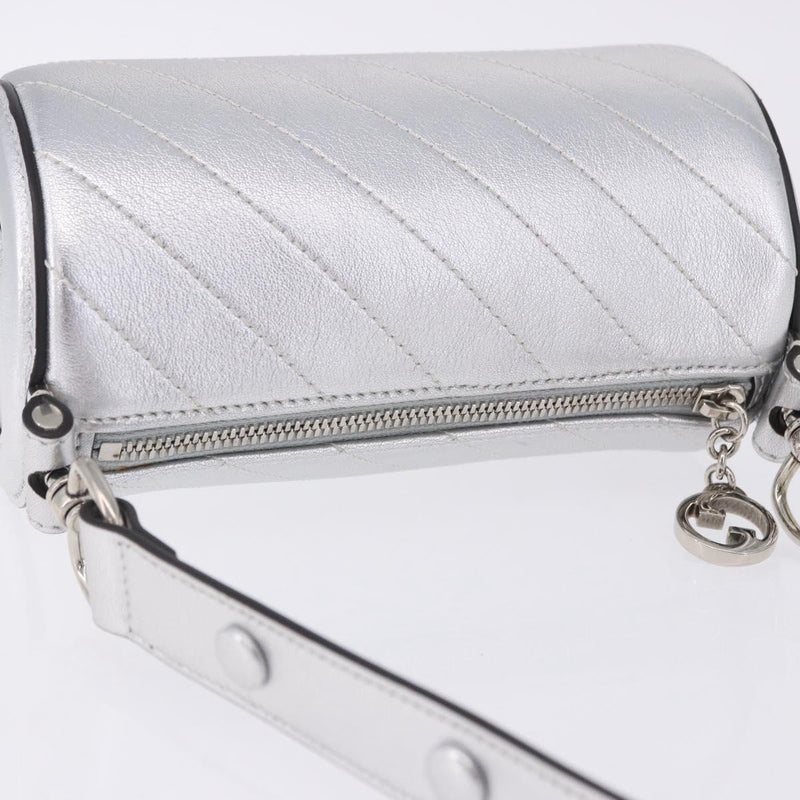Gucci Blondie Diagonal Quilted Leather Silver Bag