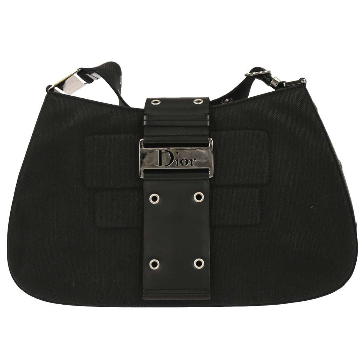 Christian Dior Vintage Street Chic Columbus Canvas Black Bag