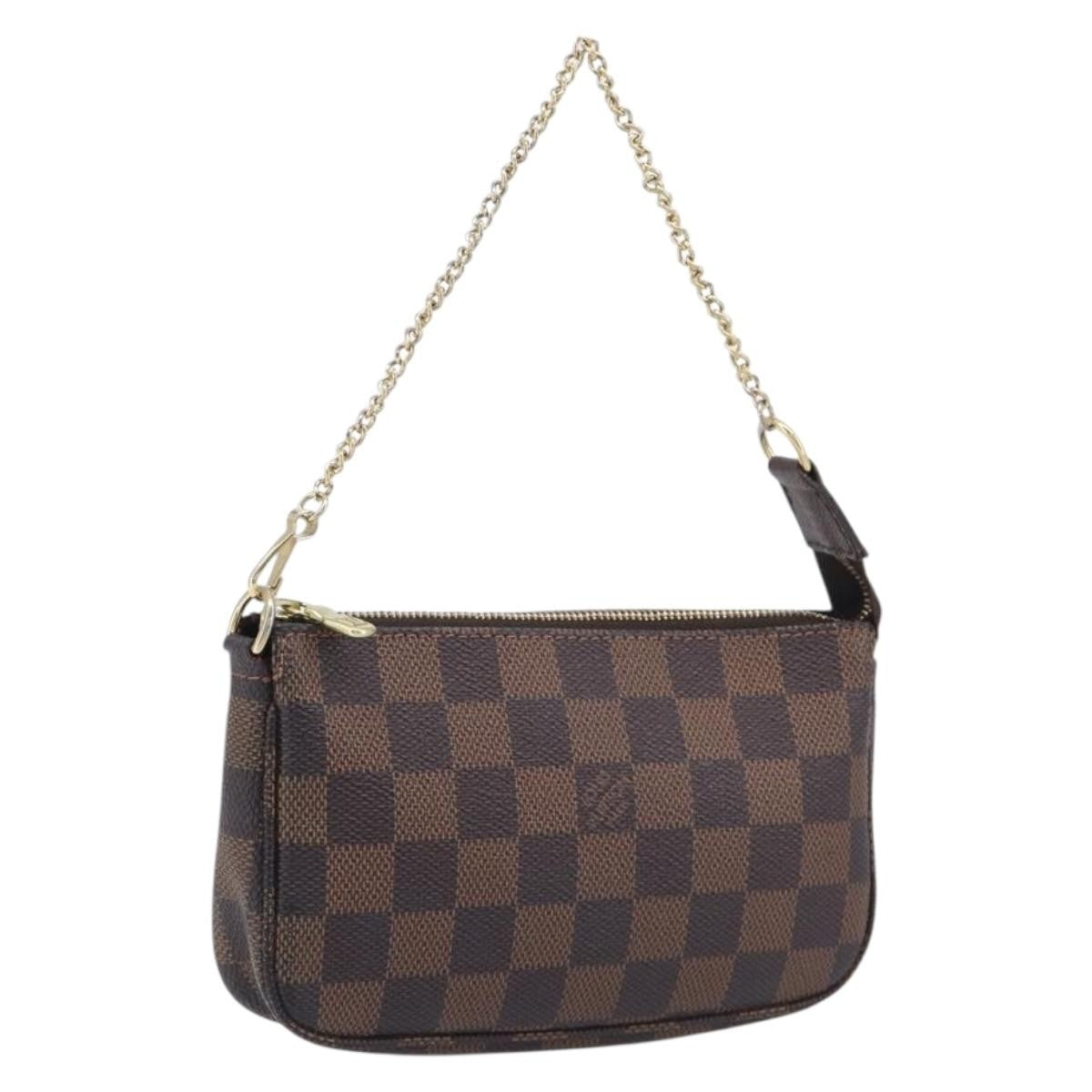 Louis Vuitton Pochette Accessoires Damier Ebene Brown Canvas Bag