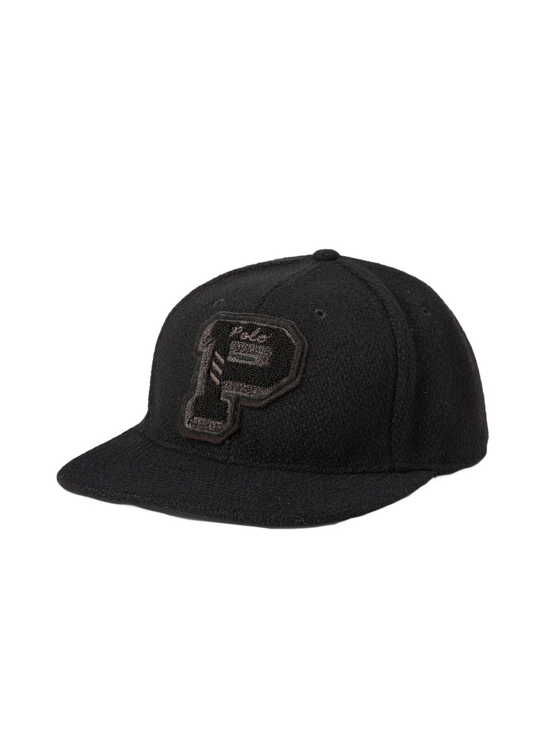 Polo Ralph Lauren 710917624001 Logo-Embroidered Baseball Cap — Black Wool Caps