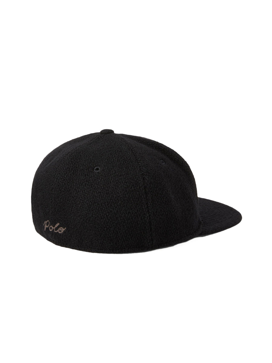 Polo Ralph Lauren 710917624001 Logo-Embroidered Baseball Cap — Black Wool Caps