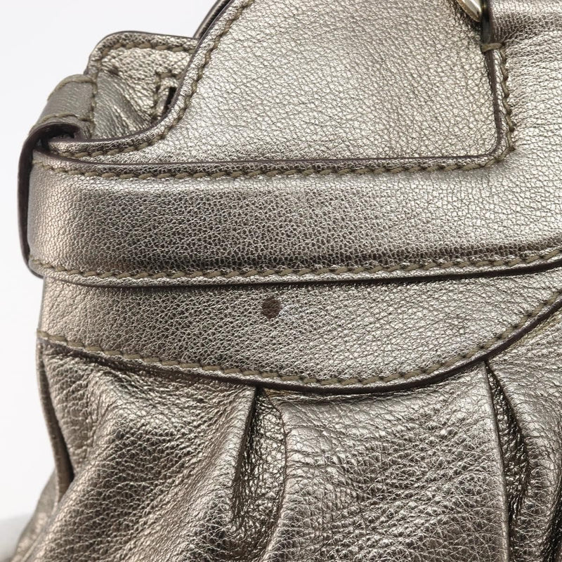 Salvatore Ferragamo Vintage Gancini Top Handle Leather Gold Bag