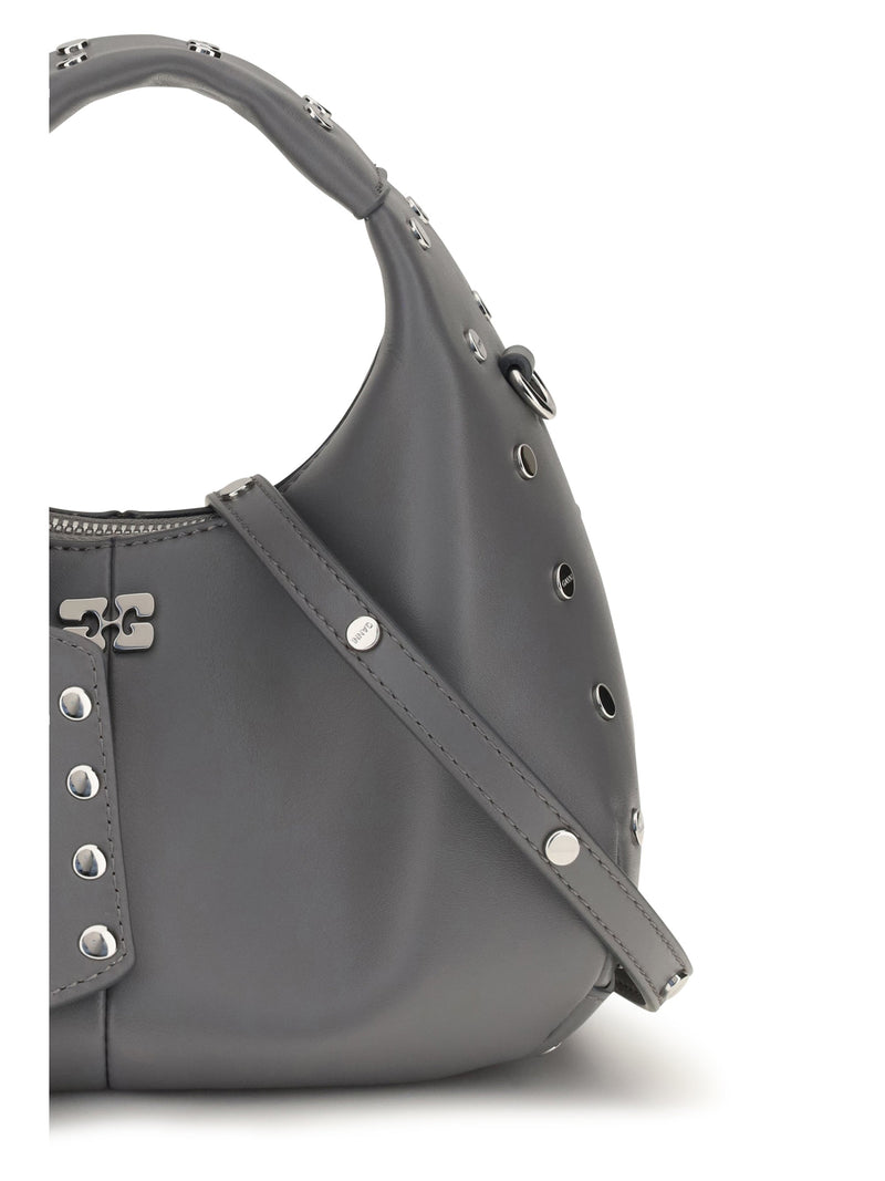 Ganni Studded Hobo Bag — Gray