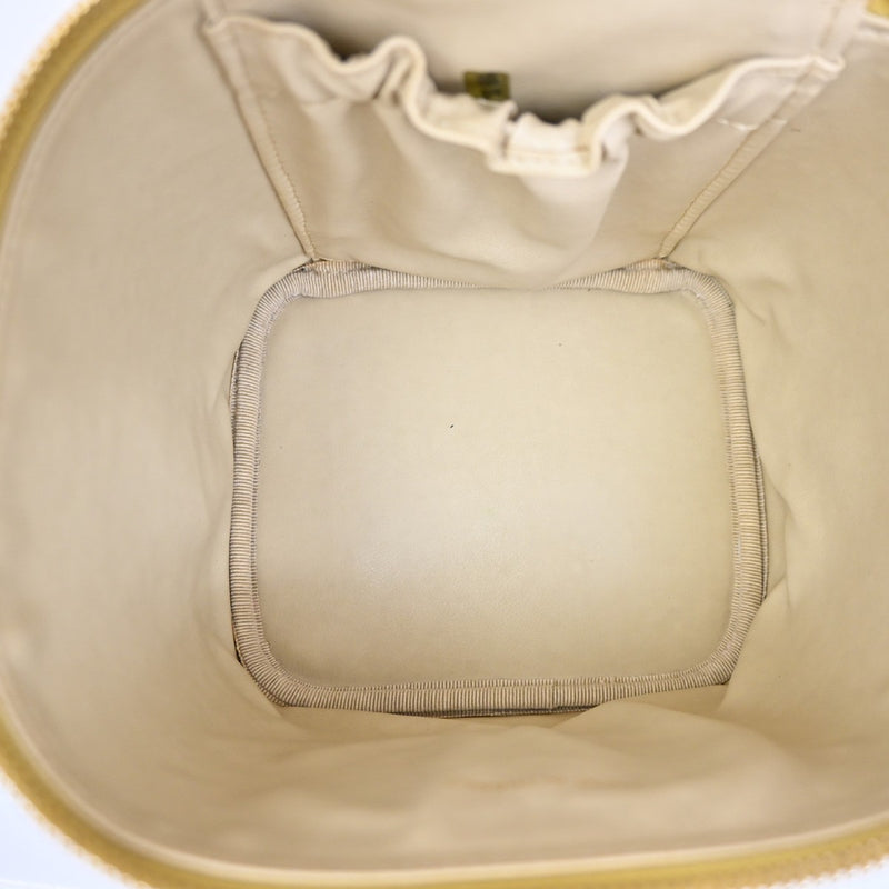 Chanel Vintage Timeless Cosmetic Case Caviar Yellow Leather Bag
