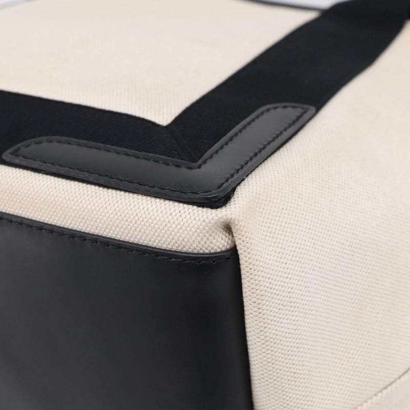 Balenciaga Navy Cabas Canvas With Leather White Bag