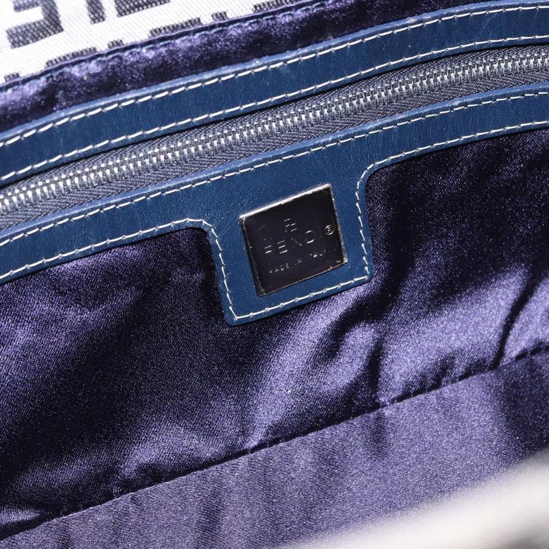 Fendi Baguette Zucchino Canvas Navy Bag
