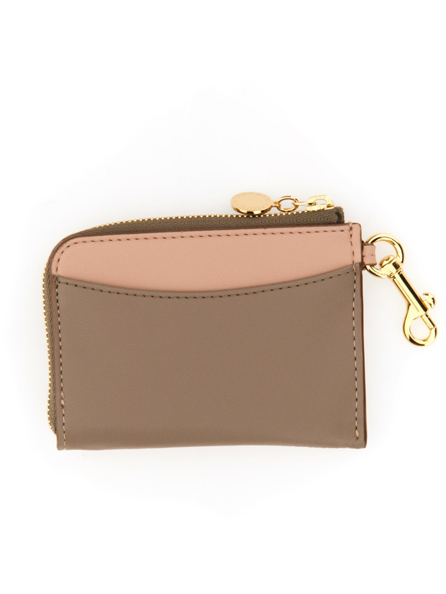 Stella Mccartney Perforated Logo Wallet — Powder Polyurethane & Purses