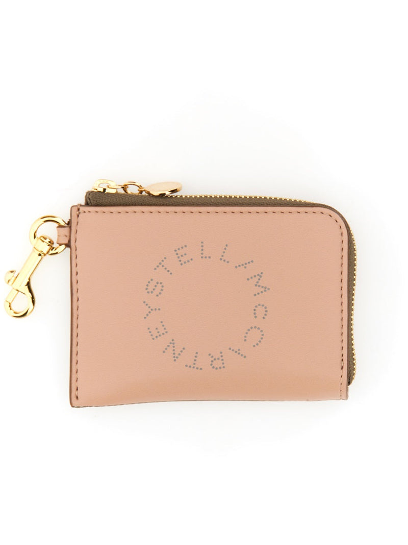 Stella Mccartney Perforated Logo Wallet — Powder Polyurethane & Purses
