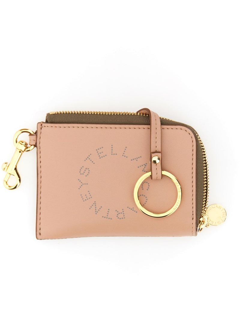 Stella Mccartney Perforated Logo Wallet — Powder Polyurethane & Purses