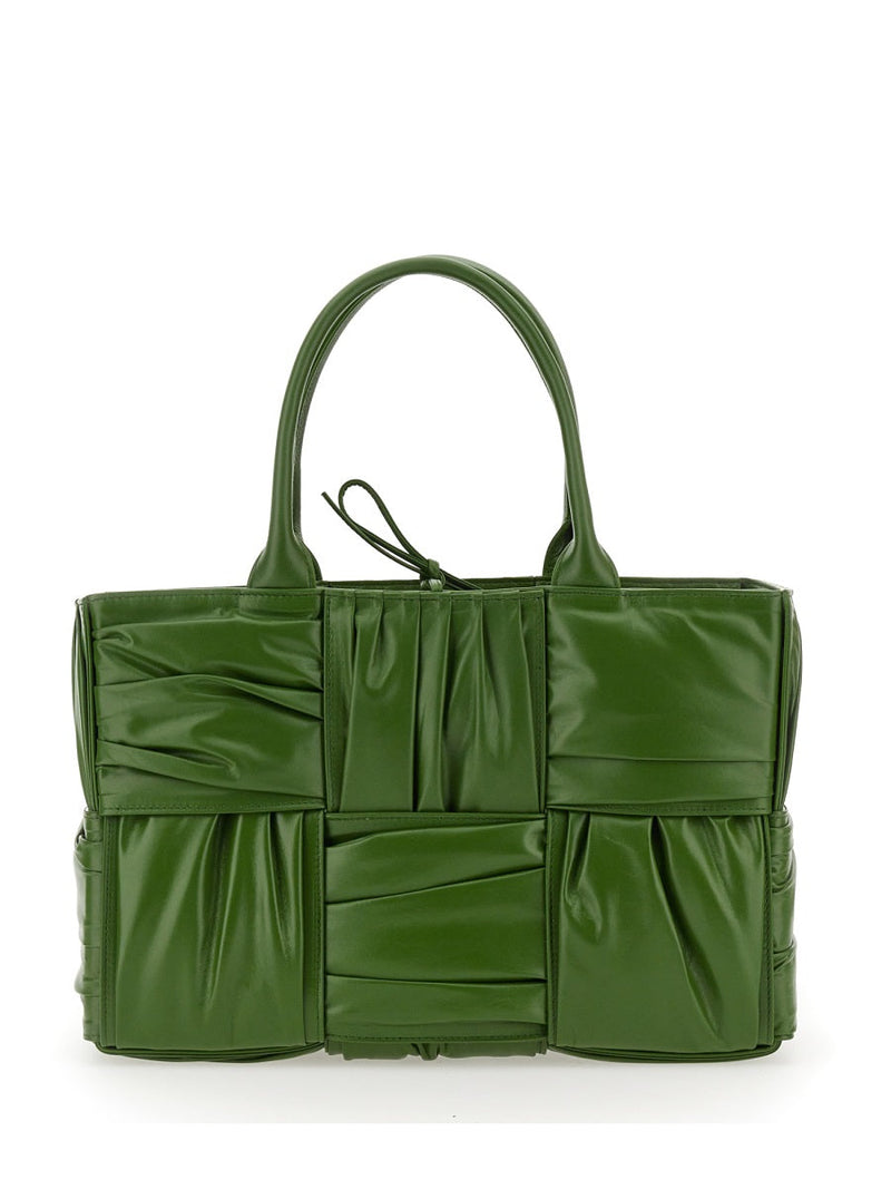 Bottega Veneta Small Bow Tote Bag — Green Calfskin
